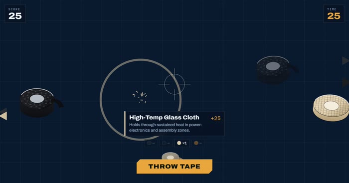 Roll Call game screen: a caught roll reveals a product card with its spec and score, with more rolls floating in AR space